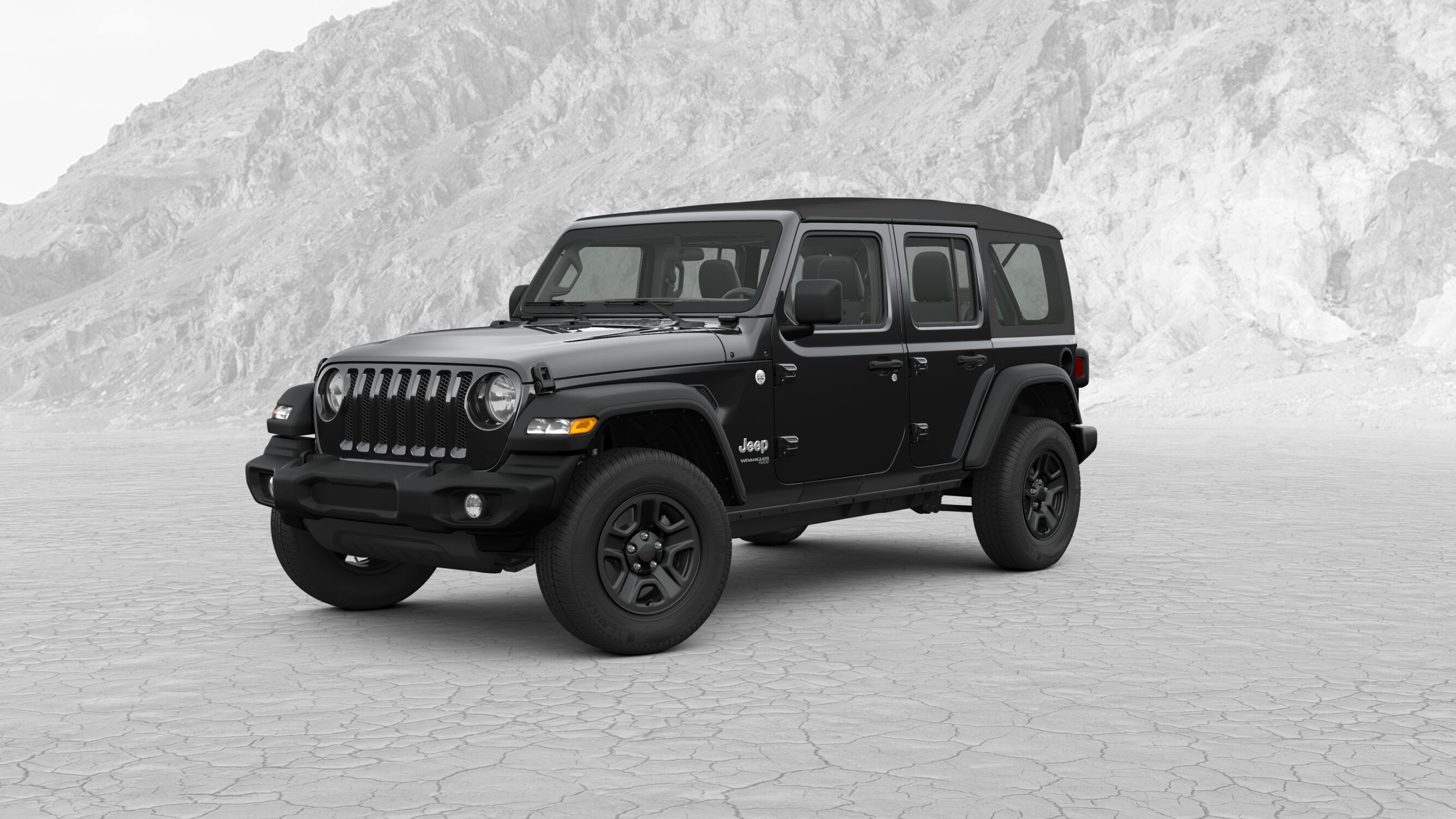 2019 Jeep Wrangler Unlimited Sport Black Exterior Front View Picture